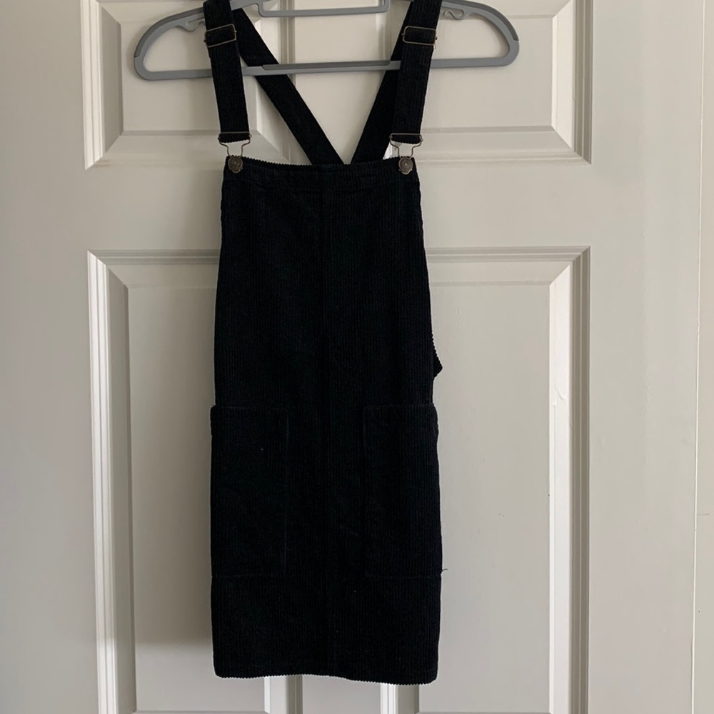 Sage and Sadie Corduroy Overall Dress (black)